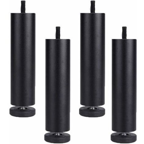 4 Stück Möbelfüße Verstellbare Tischbeine Aluminiumlegierung Möbelbeine für Bett Sofa Schrank Schwarz - 18cm (1/5)