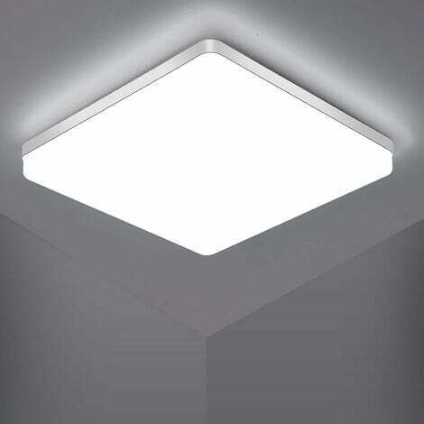 GOECO LED-Deckenleuchte Quadratisch, LED-Deckenlampe, IP44 LED-Deckenleuchte, Deckenbeleuchtung geeignet für Badezimmer Küche Schlafzimmer Flur Balkon 48W 6500K (30x30CM)