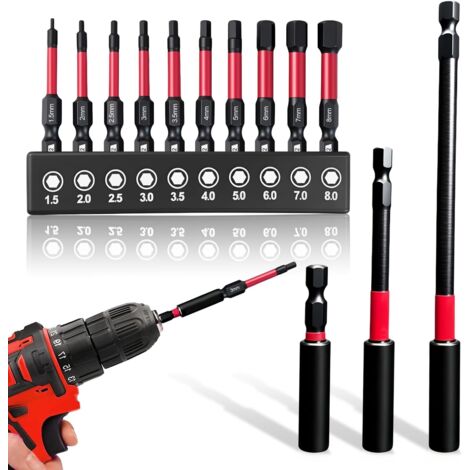 CHOYCLIT Magnetischer Bithalter, Schraubendreherverlängerung, Sechskantschaft, 60 Mm, 100 Mm 150 Mm Schraubendreher Bit Verlangerung 3 Stuck 14 Zoll 83682202 CHOYCLIT Magnetischer Bithalter, Schraubendreherverlängerung, Sechskantschaft, 60 Mm, 100 Mm 150 Mm Schraubendreher Bit Verlangerung 3 Stuck 14 Zoll 83682202