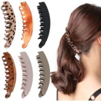 6 Stück Bananenspange Haare, Bunte Bananen Haarspange 13 x 3 cm Große Banana Hair Clip Vintage Rutschfeste Pferdeschwanz Haarklammer für Frauen und Mädchen (6 Farben)
