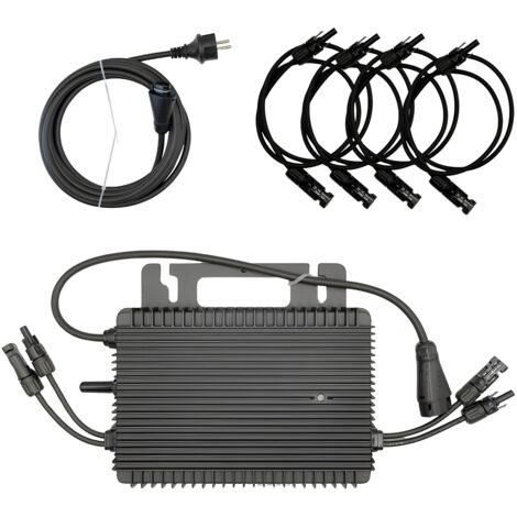 Micro-onduleur 1000W Wi-Fi – Double MPPT pour 2 panneaux solaires – Câble AC 5m et 4 rallonges Staubli MC4 – Hoymiles