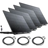 4 Stations Solaires 1740W – Kit Plug & Play – Micro-onduleurs & Pieds Prémontés + Prise Intelligente + 3 Câbles – Suivi Application