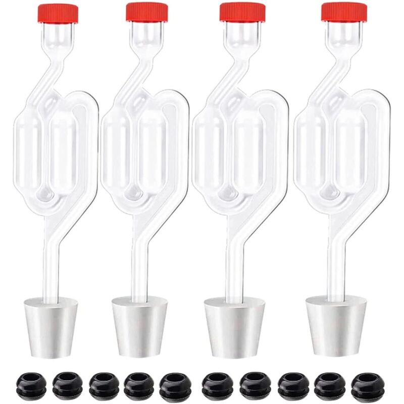 Accessoire Fabrication Vin Kit Barboteur Fermentation Rebanky - 3 Tubes Avec Bouchons Caoutchouc Pour Vin, Bière, Pickles équipement Vin Maison