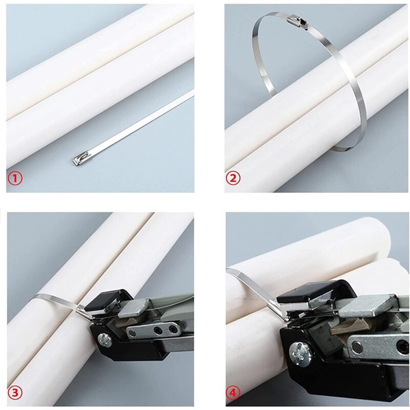 Lot De 50 Colliers De Serrage En Inox 304 - Autobloquants - Pour Câbles, Tuyaux, échappement