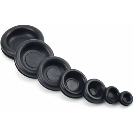 Lot 5 Passe-fils Caoutchouc Noir 70mm – Uxcell, Protection Câble (Neuf)
