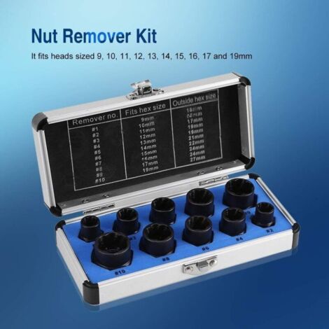 Coffret 10 Extracteurs De Boulons – Douille De Verrouillage Et Dégraissage