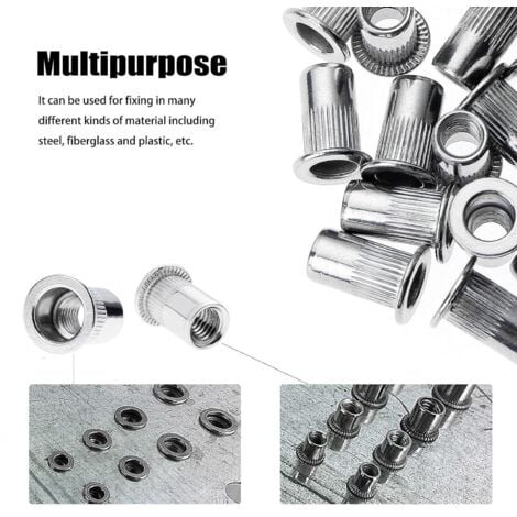 Tête De Pistolet à écrou à Rivet Rivets, Rivet Nuts HSS, 14Pcs Rivet