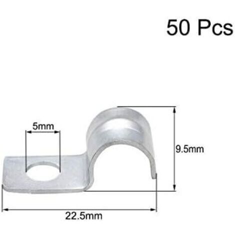 Lot De 50 Attaches Fixation Grillage Rigide - Pince En U Acier Inoxydable 304, Pour Câbles, Tuyaux, Clôtures - Tige 5 Mm