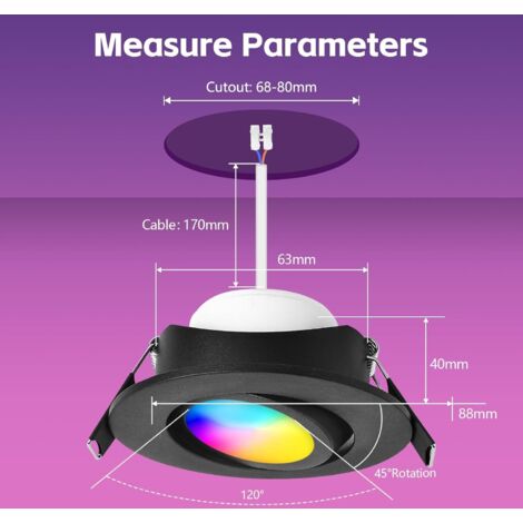 6X Spots Encastrés Plafond Led Dimmables 7W Extra Plat Cob Pour Plafond