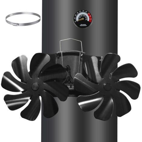 Ventilateur De Cheminée Thermique 4 Pales - Sans électricité, Silencieux, Diffuse La Chaleur Du Poêle à Bois