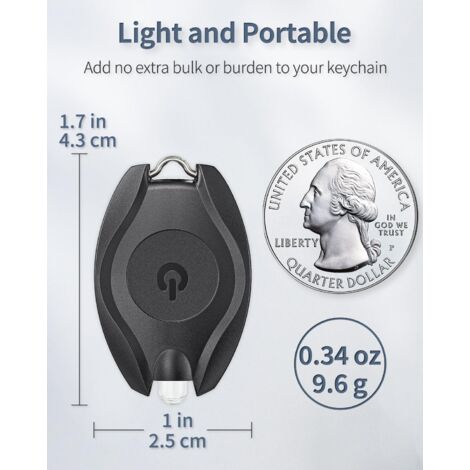 Pawfly Lot de 10 porte-clés LED - Mini porte-clés LED - 12 lumens