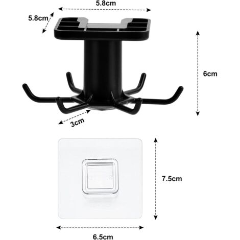 Support d'Ustensiles de Cuisine Suspendu 360° Crochets Pliants Rotatifs pour Suspendre Crochet Mural Auto-Adhésif Étanche pour Maison Salle de Bain Bureau Support d'Ustensiles de Cuisine Suspendu 360° Crochets Pliants Rotatifs pour Suspendre Crochet Mural Auto-Adhésif Étanche pour Maison Salle de Bain Bureau