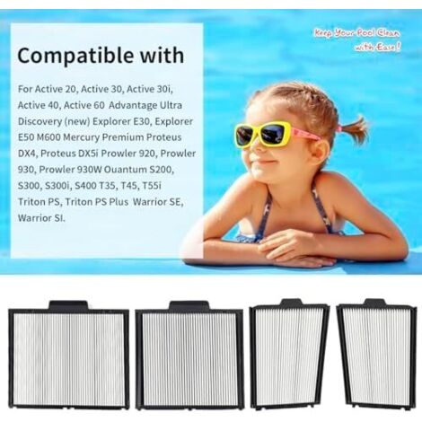Lot De 4 Filtres De Rechange Pour Robot Piscine Dolphin DX6, Wave 75, Edge, Quest - Pièce 9991408-R4