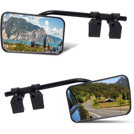 Lot De 2 Rétroviseurs Additionnels Pour Caravane/remorque - Universels, Réglables à 360° - Installation Par Clip, Sans Perçage
