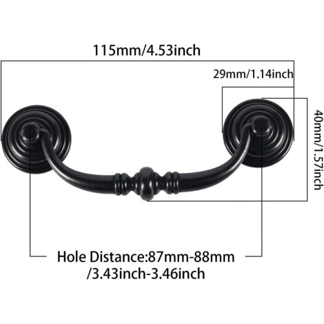 Poignée De Remplacement Pour Canapé Inclinable - Câble Et Ressort Inclus, Longueur ~96 Cm, Alliage Aluminium Noir - 9