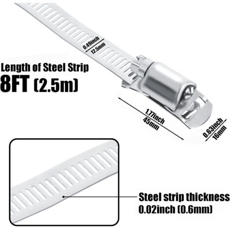 Collier De Serrage Inox Papillon 5M Collier De Serrage En Inox 304 Avec 12 Fermetures - Réglable De Tuyau Clips En Acier Inoxydable, Pour Tuyaux, Câble, Robinet - Bricolage Collier Acier Inoxydable Collier De Serrage Inox Papillon 5M Collier De Serrage En Inox 304 Avec 12 Fermetures - Réglable De Tuyau Clips En Acier Inoxydable, Pour Tuyaux, Câble, Robinet - Bricolage Collier Acier Inoxydable
