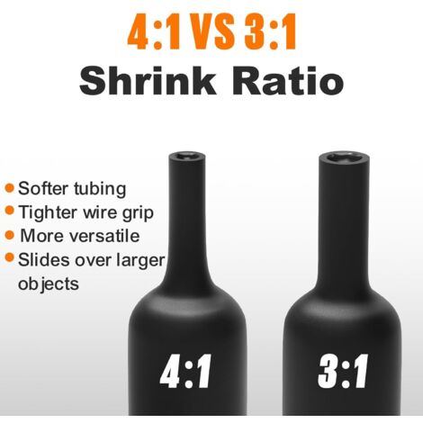 Kit De Gaines Thermorétractables 164 Pièces - Fils Thermorétractables - 8 Tailles - Kit De