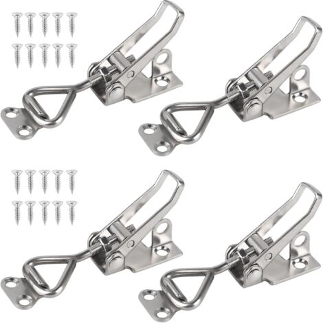 Tiardey Lot De 2 Loquets Capot Caoutchouc Élastiques Acier Inoxydable Poignée T - Fixation Outils Véhicule