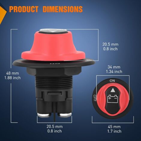 Interrupteur De Déconnexion Batterie Voiture 12V/24V - 100A - Pour VR, Camping-car, Bateau, Camion