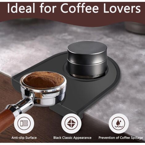 Tapis De Tassement Pour Expresso En Silicone Noir - Antidérapant, étanche, Lavable Lave-vaisselle - Accessoire Barista