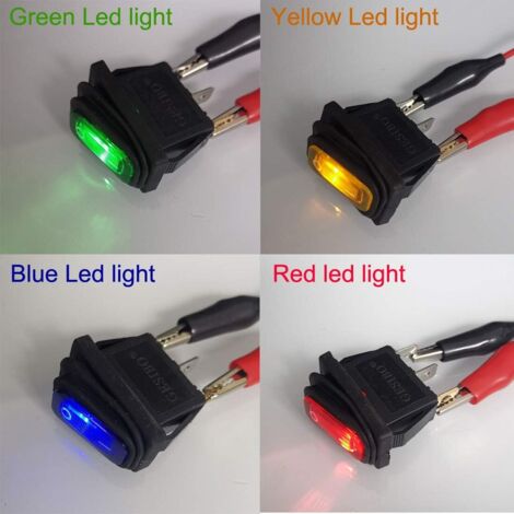 Interrupteur à Bascule 7 Broches LED Bleue 12V 20A - Pour Phares LED, Feux Auxiliaires, Voiture, Camping-car, Bateau - 3