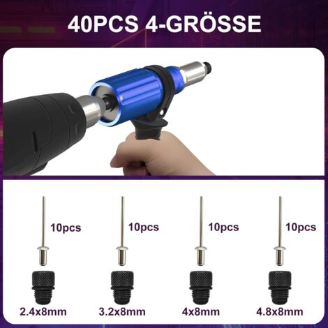 Écrous à riveter pour perceuse-visseuse sans fil professionnelle M3-M6