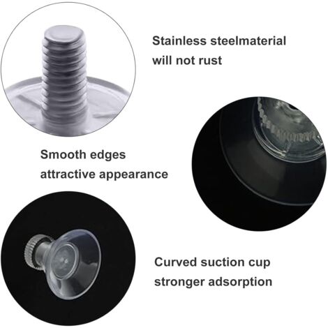 20 Ventouses Transparentes 30mm Avec Vis M4 - Fixation Forte Pour Verre Et Surfaces Lisses