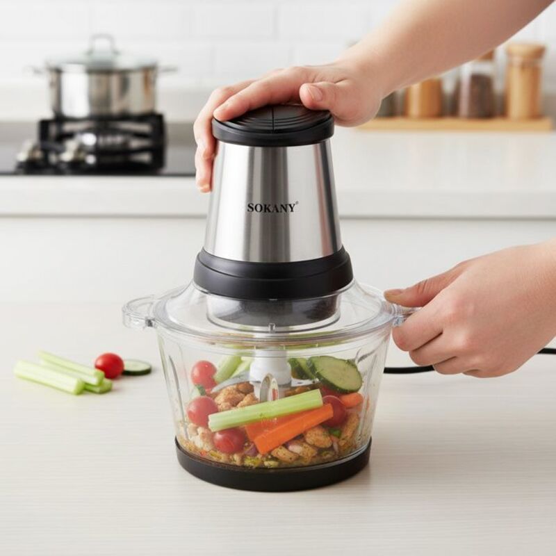 Hachoir Slivercrest à Viande Electrique Multifonction 3L en Acier