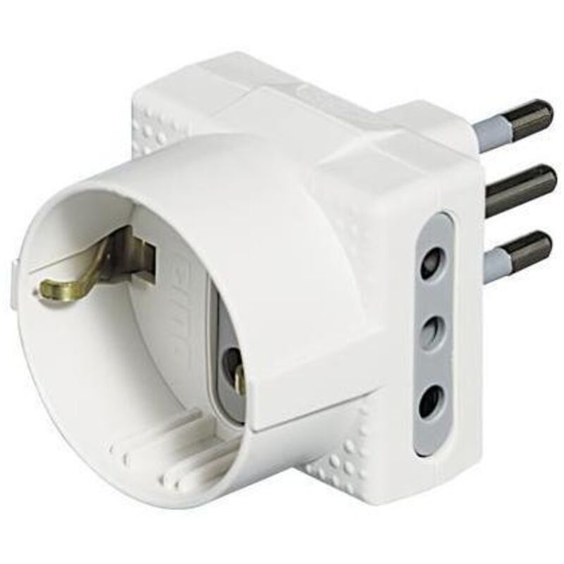 Bticino Netzstecker-Adapter 3-fach – Steckdosenleiste In Anthrazit, 10A/250V, Mit Stecker, Für Wandmontage Oder Freistehend