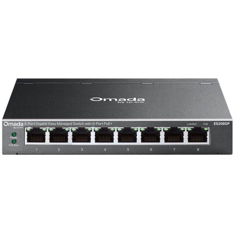 TP Link Omada ES208GP Netzwerk Switch Managed L2 Gigabit Ethernet 10 