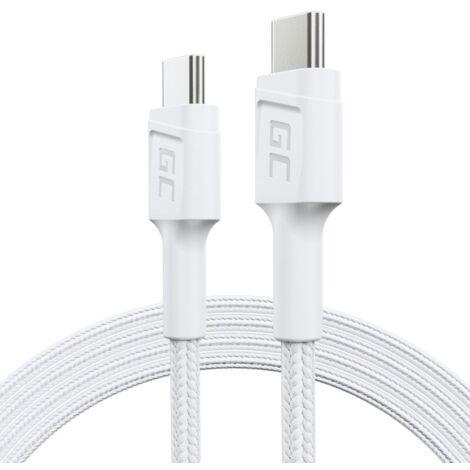 Green Cell PowerStream - Kabel USB-C - USB-C 120 cm Power Delivery 60W, QC 3.0 (weiß) (1/4)