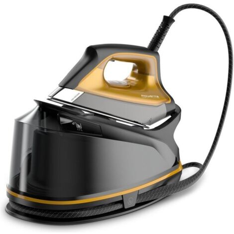 Rowenta Compact Steam Pro DG7644 Bügelstation de Dampf, 2200 W, 1100 Milliliter, Schwarz und Gelb
