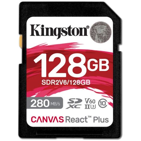 Kingston Technology 128GB Canvas React Plus SDXC UHS-II 280R/100W U3 V60 for Full HD/4K (1/5)