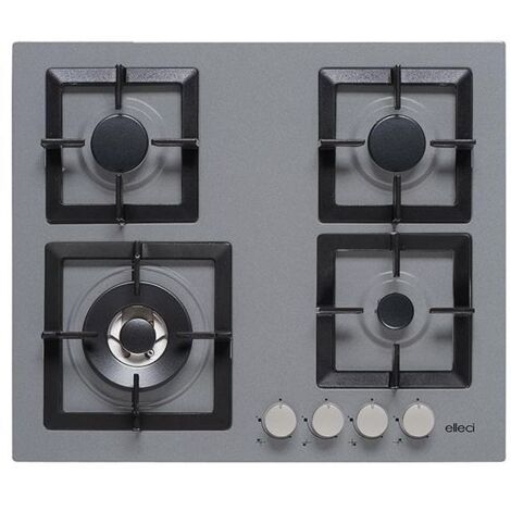 Elleci PMSP60173WS Linea Plano 60 TCL Gas-Kochfeld 4 Zonen 1 Dreifachkrone 60 cm 73 Metall Titanium (1/2)