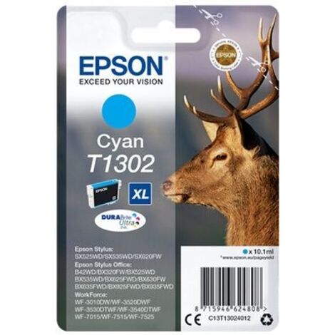 Epson Stag Singlepack Cyan T1302 DURABrite Ultra Ink