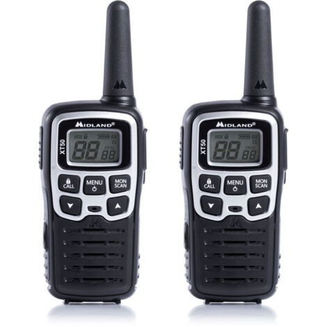 Midland XT50 Funksprechgerät 24 Kanäle 446.00625 - 446.0937 MHz Schwarz, Grau