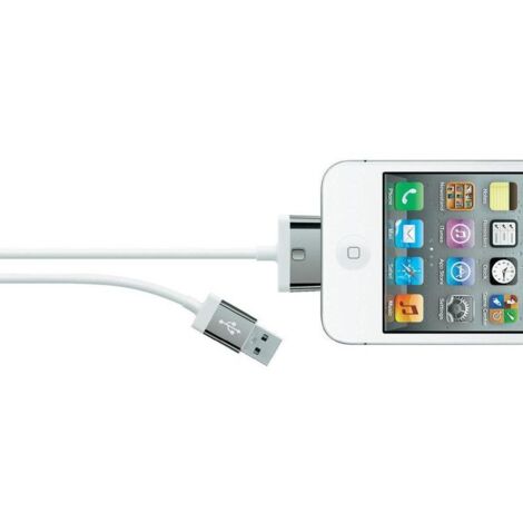 belkin Lade-Sync Kabel mit 30-pin Anschluss, weiß, 2m, iPod, iPhone, iPad (F8J041CW2M-WHT) (1/5)