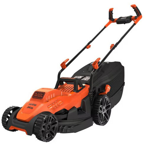 Black & Decker BLACK+DECKER BEMW461BH-QS Tondeuse à Gazon Filaire 6 Hauteurs, 1400 W, Orange, 34 cm