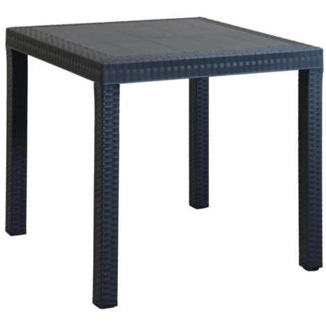 Quadratischer Tisch 80x80cm für den Garten im Freien aus Polypropylen-Rattan Dallas