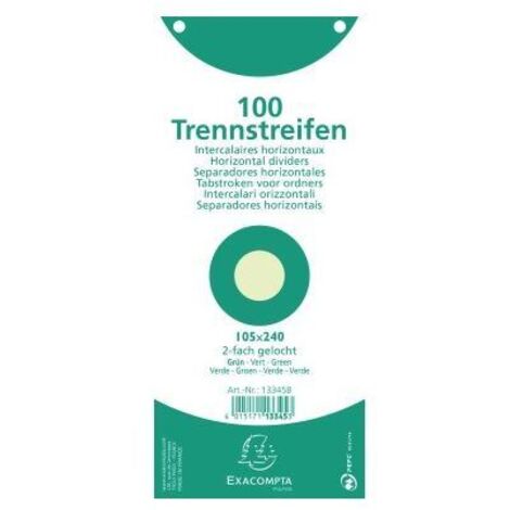 Exacompta Trennstreifen 13345B 105x240mm 2fach gel. gn 100St. (1/3)