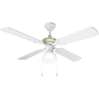 Perenz 7064 B – Deckenventilator Weiß Ø105 cm, 4 Flügel, 3 Stufen, E27