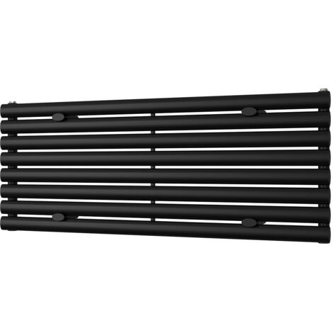 Omeara Axis - Black Horizontal Radiator H464mm x W1200mm Single Panel (1/3)
