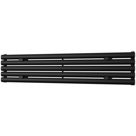 Omeara Axis - Black Horizontal Radiator H290mm x W1400mm Single Panel (1/3)