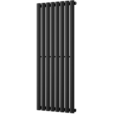 Omeara - Black Vertical Radiator H1200mm x W464mm Single Panel (1/3)