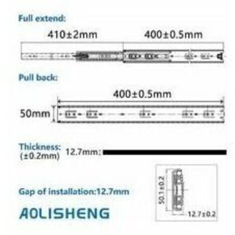 Hochleistungs-Schubladenführungen – Vollauszug, 47 Mm Breit – Wählbar In 400, 600 Oder 800 Mm Länge – Mit Kugellager, Stabiler Legierung, Beschichtet – Für Küchen- Und Möbelschränke – Leichtgängig & Langlebig