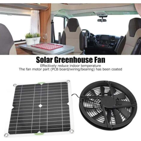 Solar-Ventilator-Set 10W, 12V – Wasserdicht, 2 Lüfter, 200 CFM – Für Camping, Wohnmobil, Gewächshaus, Tierhaus – Solarmodul 27x17,5 Cm