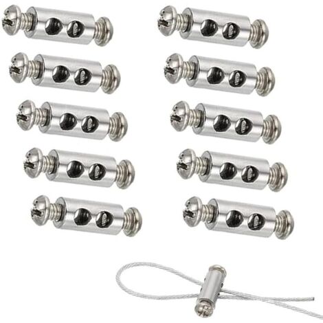 Produktbild von JEYORZY 20 Stück Drahtseilklemmen Aus Edelstahl, Doppelloch, Mit Schrauben, Wiederverwendbar, Für Stahlseile, Kabel & Wäscheleinen