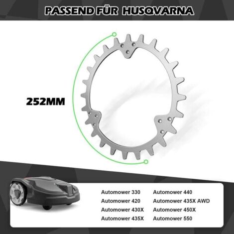 JOJOCY Rasenmäher-Spikes aus Edelstahl für Husqvarna Automower 420/320/430X/435X/440/450X, 252