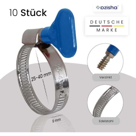 10 Stück Schlauchschellen Mit Flügelmutter Aus Edelstahl - 9 Mm Bandschlauchschelle 2540 Mm Blaue Flugelmutter 88637685 10 Stück Schlauchschellen Mit Flügelmutter Aus Edelstahl - 9 Mm Bandschlauchschelle 2540 Mm Blaue Flugelmutter 88637685