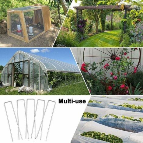Garten-U-Pfähle, 50 Stück, 10,2 Cm, Zum Befestigen Von Bewässerungsschläuchen & Unkrautvlies